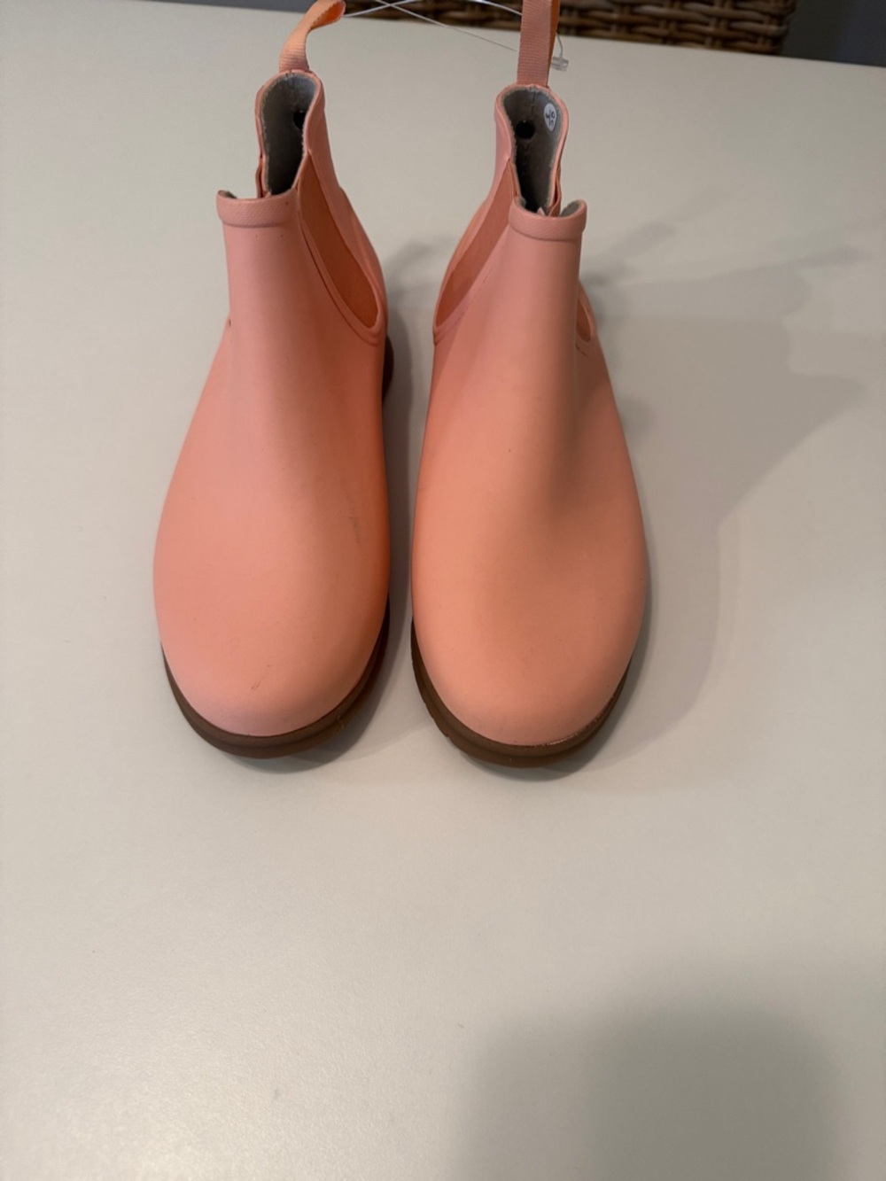 Bogs Peach Pink Slip-On Rain Chelsea Boots